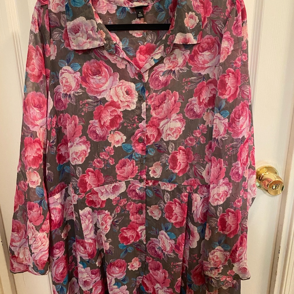Torrid Pink and Blue Floral Maxi Dress